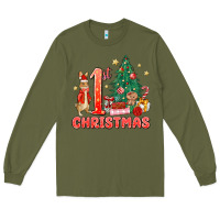 Army Green red christmas bunny 1st christmas Long Sleeve Tee - MaliasSmallBusiness