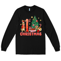 Black red christmas bunny 1st christmas Long Sleeve Tee - MaliasSmallBusiness