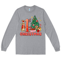 Heather Grey red christmas bunny 1st christmas Long Sleeve Tee - MaliasSmallBusiness