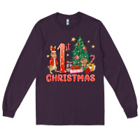 Plum red christmas bunny 1st christmas Long Sleeve Tee - MaliasSmallBusiness