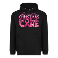 Black all i want for christmas is a cure breast cancer Heavyweight Hoodie - texasbilliewilder