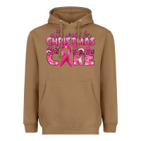Toasted Coconut all i want for christmas is a cure breast cancer Heavyweight Hoodie - texasbilliewilder