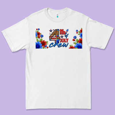 Floral 4th Of July Crew 16oz Libbey Cup Premium Tee Designed By Hra Design Shop