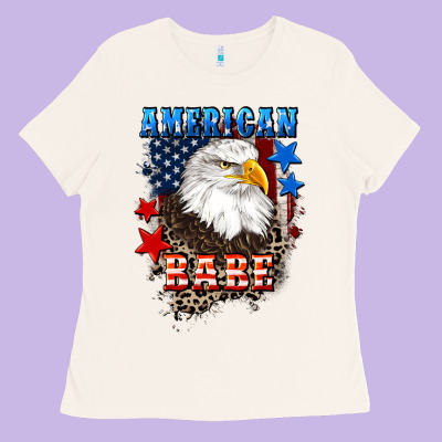 American Babe  4th Of July Ladies Tee Designed By Cowgirlartshop