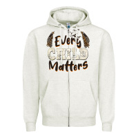 Oatmeal Heather every child matters Zipper Hoodie - BarkalooDesign