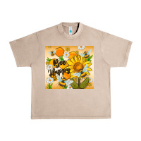 French Oak bee happy Urban Heavy Tee - MaliasSmallBusiness