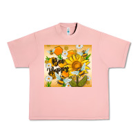Salmon bee happy Urban Heavy Tee - MaliasSmallBusiness