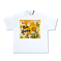 White bee happy Urban Heavy Tee - MaliasSmallBusiness