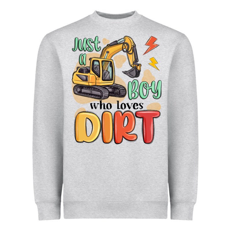 Just A Boy Who Loves Dirt Heavyweight Sweatshirt by MaliasSmallBusiness | Teevron