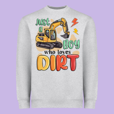 Just A Boy Who Loves Dirt Heavyweight Sweatshirt Designed By Maliassmallbusiness