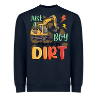 Navy just a boy who loves dirt Heavyweight Sweatshirt - MaliasSmallBusiness