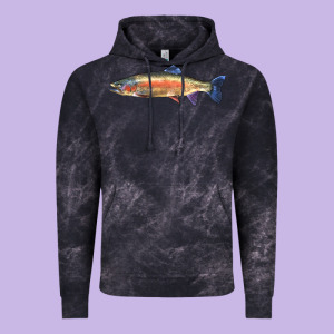 Rainbow Trout Vintage Hoodie Designed By Lillyallendesigns