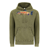 Vintage Olive Rainbow Trout Vintage Hoodie - LillyAllenDesigns
