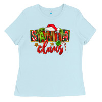 Baby Blue Christmas santa claus Ladies Tee - FaDigitalArtStudio