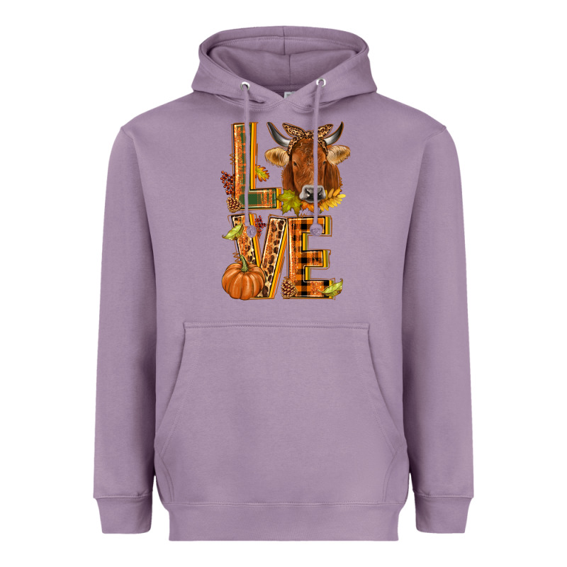 Love Fall Cow Heavyweight Hoodie by NancyCooperArtShop | Teevron