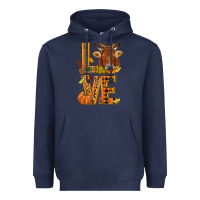 Navy Love fall cow Heavyweight Hoodie - NancyCooperArtShop