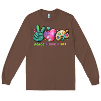 Chestnut peace love art Long Sleeve Tee - NancyCooperArtShop