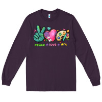Plum peace love art Long Sleeve Tee - NancyCooperArtShop