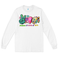 White peace love art Long Sleeve Tee - NancyCooperArtShop