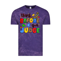 Cloud Purple think before you judge Vintage Tee - JahusDesignShop