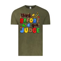 Vintage Olive think before you judge Vintage Tee - JahusDesignShop