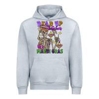 Heather Grey Bead up bitches it's Mardi Gras skeleton Urban Hoodie - FaDigitalArtStudio