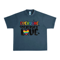 Midnight Navy everyone deserves love Urban Heavy Tee - MaliasSmallBusiness