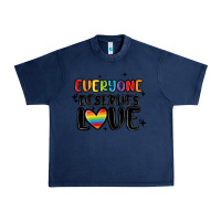 Navy everyone deserves love Urban Heavy Tee - MaliasSmallBusiness