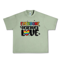 Oil Green everyone deserves love Urban Heavy Tee - MaliasSmallBusiness