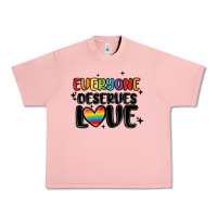 Salmon everyone deserves love Urban Heavy Tee - MaliasSmallBusiness