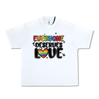 White everyone deserves love Urban Heavy Tee - MaliasSmallBusiness