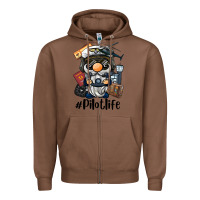 Chestnut pilot life gnome Zipper Hoodie - BarkalooDesign