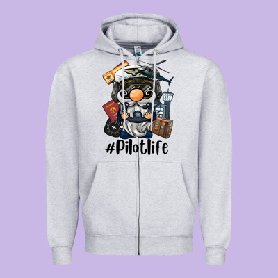 Pilot Life Gnome Zipper Hoodie Designed By Barkaloodesign