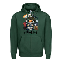 Sports Green pilot life gnome Zipper Hoodie - BarkalooDesign