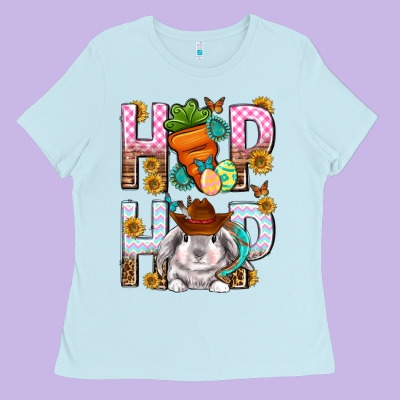 Western Hip Hop Bunny Ladies Tee Designed By Neo Western