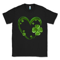 Black st patricks day shamrock heart Classic Tee - MaliasSmallBusiness