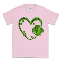Bubblegum Pink st patricks day shamrock heart Classic Tee - MaliasSmallBusiness