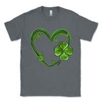 Charcoal Heather st patricks day shamrock heart Classic Tee - MaliasSmallBusiness