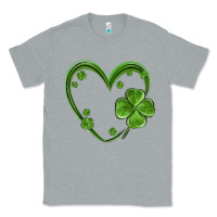 Heather Grey st patricks day shamrock heart Classic Tee - MaliasSmallBusiness