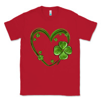 Red st patricks day shamrock heart Classic Tee - MaliasSmallBusiness