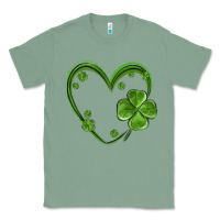 Sage st patricks day shamrock heart Classic Tee - MaliasSmallBusiness