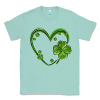 Seafoam st patricks day shamrock heart Classic Tee - MaliasSmallBusiness