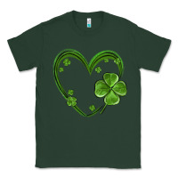 Sports Green st patricks day shamrock heart Classic Tee - MaliasSmallBusiness