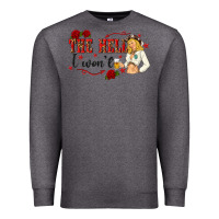 Charcoal Heather the hell i wont with sassy pinup cowgirl Premium Sweatshirt - texasbilliewilder