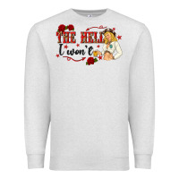 Oatmeal Heather the hell i wont with sassy pinup cowgirl Premium Sweatshirt - texasbilliewilder