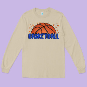 Basketball Long Sleeve Tee Designed By Maliassmallbusiness