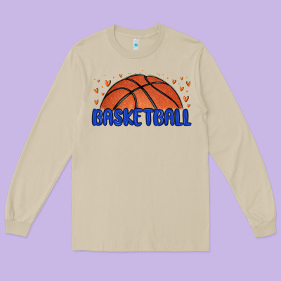 Basketball Long Sleeve Tee Designed By Maliassmallbusiness