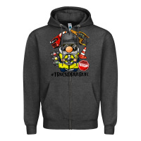 Charcoal Heather truck driver life gnome Zipper Hoodie - BarkalooDesign
