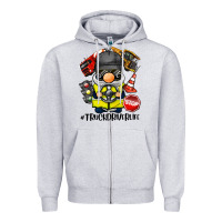 Heather Grey truck driver life gnome Zipper Hoodie - BarkalooDesign