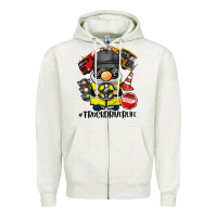 Oatmeal Heather truck driver life gnome Zipper Hoodie - BarkalooDesign